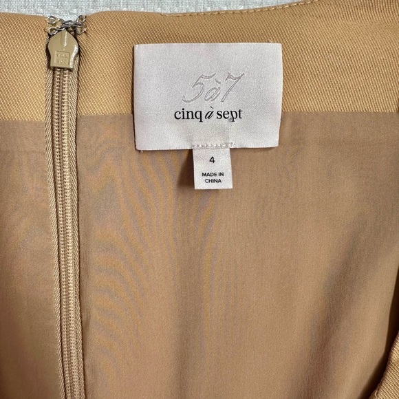 Cinq a Sept Rose Midi Dress in Tan - Picture 5 of 7
